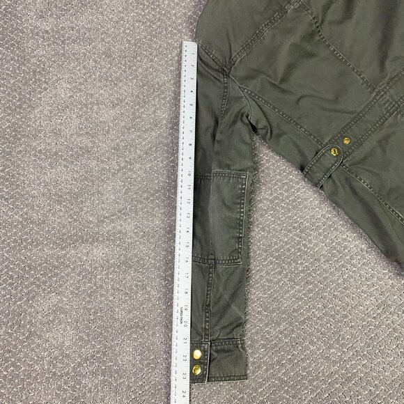 J. CREW Relaxed Boyfriend Field Jacket Women's XS Green Cotton Military Gorpcore - Picture 11 of 12